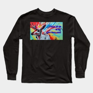 Freedom mantra with exuberant freedom expressing antelope Long Sleeve T-Shirt